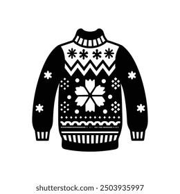 Christmas ugly sweater day silhouette, vector, logo, icon, illustration design 