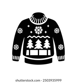 Christmas ugly sweater day silhouette, vector, logo, icon, illustration design 