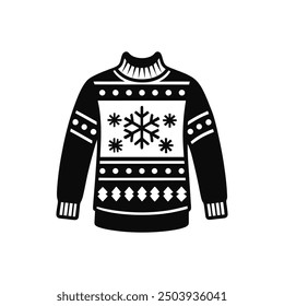 Christmas ugly sweater day silhouette, vector, logo, icon, illustration design 