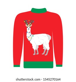 Christmas ugly sweater illustration on the white background. Vector illustration