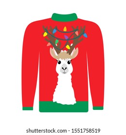 Christmas ugly sweater illustration on the white background. Vector illustration