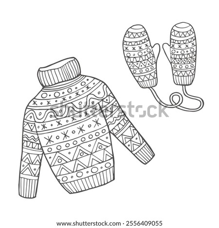 Christmas ugly sweater sketch, vector, logo, icon, illustration design