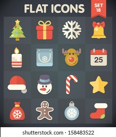 Christmas: Universal Flat Icons for Web and Mobile Applications Set 18