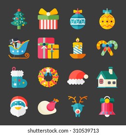 Christmas: Universal Flat Icons for Web and Mobile Applications 