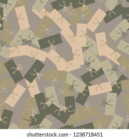 Christmas, urban camouflage of various shades of gray and beige colors. It is a colorful seamless pattern that can be used as a camo print for clothing and background and backdrop