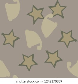 Christmas urban camouflage of various shades of gray and green colors. It is a colorful seamless pattern that can be used as a camo print for clothing and background and backdrop