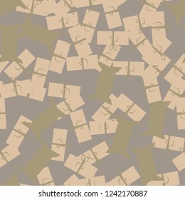Christmas urban camouflage of various shades of gray, green and beige colors. It is a colorful seamless pattern that can be used as a camo print for clothing and background and backdrop