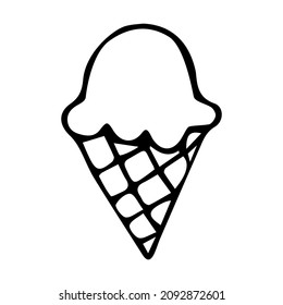 Christmas Valentine's Day or Birthday ice cream eskimo doodle vector illustration