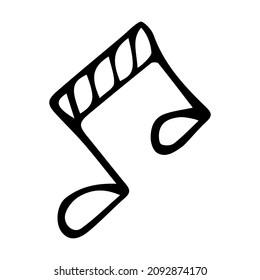 Christmas Valentine's Day or Birthday music note doodle vector illustration