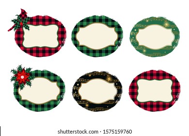
Christmas various shabby frames set . Background brush stroke. Vector illustration.