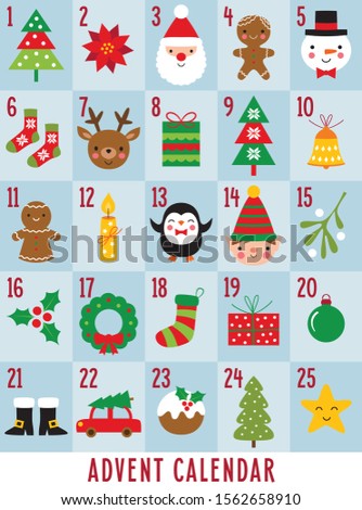 Christmas vector Advent calendar design