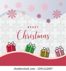Christmas vector artistic greeting card concept. Vector banner with different holiday accesories