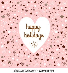 Christmas vector background with colored stars. Decorative design in simple style with stars