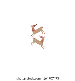 Christmas vector background with deers 