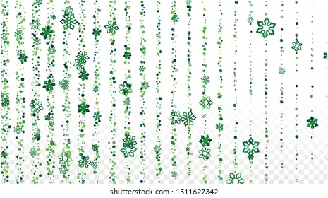 Christmas  Vector Background with Falling Glitter Snowflakes and Stars. Isolated on Transparent. Miracle Snow Twinkly Pattern. Glitter Overlay Print. Winter Party. Design for Template.