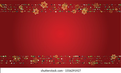 Christmas  Vector Background with Falling Glitter Snowflakes and Stars. Isolated on Transparent. Elegance Snow Twinkly Pattern. Glitter Overlay Print. Winter Party. Design for Template.