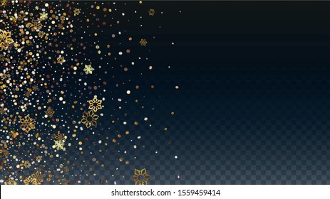 Christmas  Vector Background with Falling Glitter Snowflakes and Stars. Isolated on Transparent. Party Snow Sparkle Pattern. Snowfall Overlay Print. Winter Sky. Design for Sale.