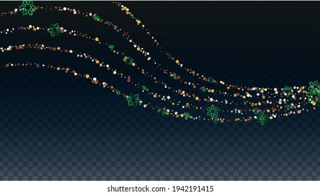 Fondo vectorial de Navidad con copos de nieve y estrellas cada vez más brillantes. Aislado en Transparente. Patrón de nieve del Festival. Impresión de superposición de brillo. Fiesta de invierno. Diseño de plantilla.