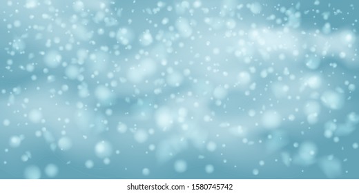 Christmas vector background. Falling Christmas Shining white transparent beautiful snow. Happy new year decoration. Snowflakes, snowfall.