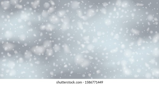 Christmas vector background. Falling Christmas Shining white transparent beautiful snow. Winter decoration element. Snowflakes, snowfall.