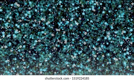 Christmas Vector Background with Falling Snowflakes  Isolated on Transparent Background. Fantasy Design for Party Invitation, Banner, Sale, Poster. Realistic Snow. Happy Christmas, New Year.
