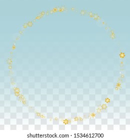Christmas Vector Background with Falling Snowflakes  Isolated on Transparent Background. Fantasy Snow Sparkle Pattern. Snowfall Overlay Print. Winter Sky. Realistic Snow. Happy Christmas, New Year
