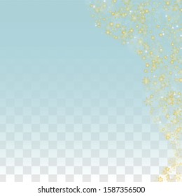 Christmas Vector Background with Falling Snowflakes  Isolated on Transparent Background. Miracle Snow Sparkle Pattern. Snowfall Overlay Print. Winter Sky. Realistic Snow. Happy Christmas, New Year.