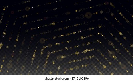 Fondo vectorial de Navidad con copos de nieve en caída aislados en fondo transparente. Diseño brillante para invitaciones de fiesta, pancarta, venta, afiche. Nieve realista. Feliz Navidad, Año Nuevo