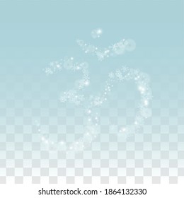 Fondo vectorial de Navidad con copos de nieve en caída aislados en fondo transparente. Diseño brillante para invitaciones de fiesta, pancarta, venta, afiche. Nieve realista. Feliz Navidad, Año Nuevo