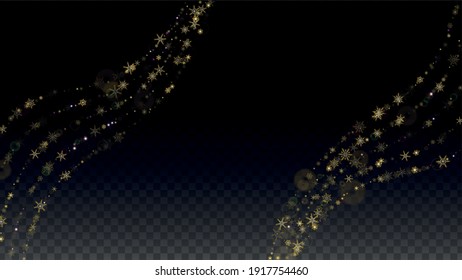 Christmas Vector Background with Falling Snowflakes  Isolated on Transparent Background. Luxury Design for Party Invitation, Banner, Sale, Poster. Realistic Snow. Happy Christmas, New Year