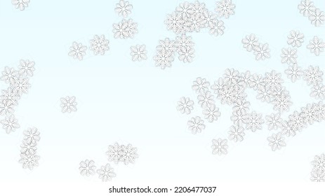 Fondo vectorial de Navidad con copos de nieve en caída. Aislado sobre fondo azul blanco.  Diseño de fantasía para invitaciones de fiesta, cartel, venta, afiche. Copos de nieve recortados por papel.