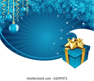 Christmas vector background with gift