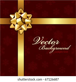 Fondo vectorial de Navidad con arco dorado