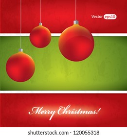 Christmas vector background - green and red