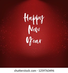 christmas vector background with hand drawn text "Happy New Year"