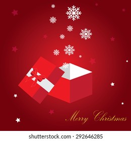 Christmas vector background with open gift
