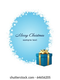 Christmas vector background with open gift