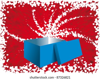 Christmas vector background with open gift