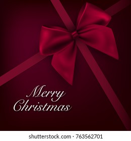 Christmas vector background with red bow