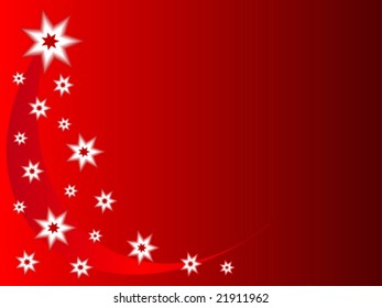 A christmas vector background with red and white stars an room for text