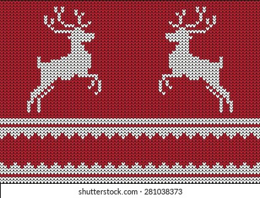 Christmas vector background, with reindeers