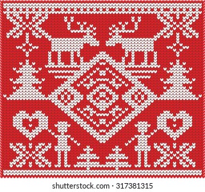 Christmas vector background, with reindeers
