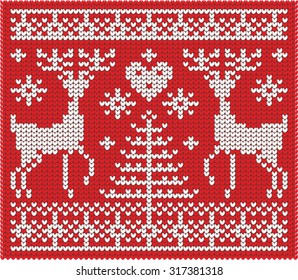 Christmas vector background, with reindeers