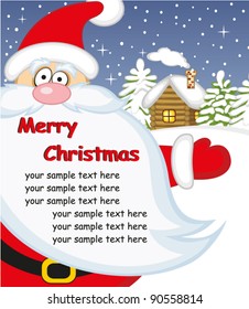 Christmas vector background with Santa