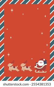 Christmas vector background with Santa Claus sleigh with reindeers for banners, cards, flyers, social media wallpapers, etc.