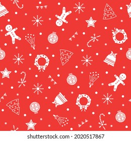 Christmas vector background, seamless tiling, great choice for wrapping paper pattern