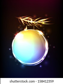 Christmas  vector background with shining ball