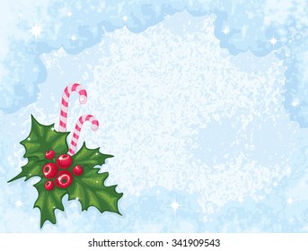 Christmas vector   background with snow and holiday symbols
