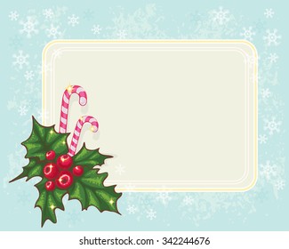 Christmas vector   background with snow and holiday symbols