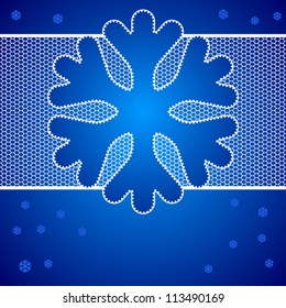 Christmas vector background with snowflakes of lace.